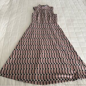 Maggie London Geometric Printed A-line Midi dress Size 4 Professional Career